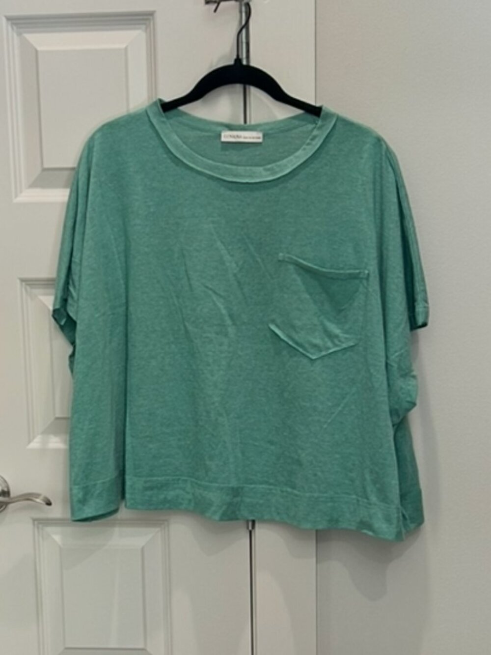 Zenana Exposed Seam Boxy Top and Short Set- Heather Green Color - Picture 4 of 14